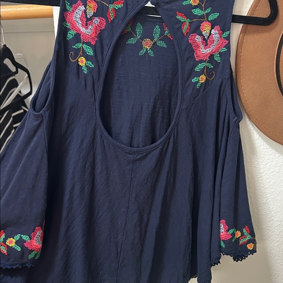Free People Fun and Flirty Embroidered Sleeveless Top - navy - Picture 5 of 5